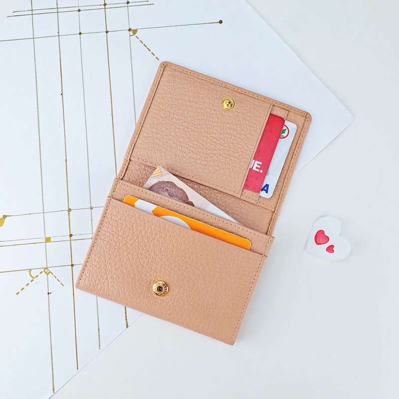 Pink Champagne: Mini Purse / Cow Leather - 皮夹/钱包 - 真皮 粉红色