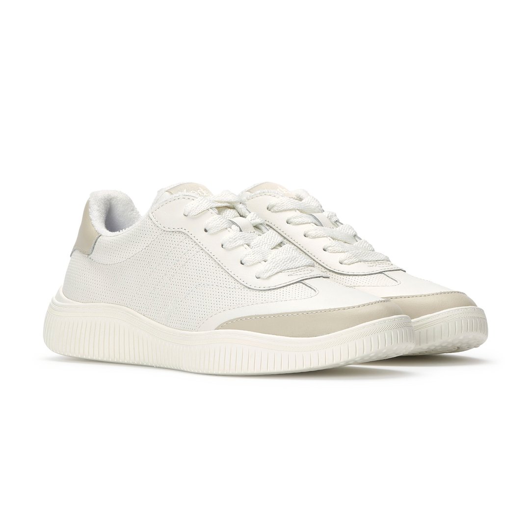 Keds CONTEST PERF LEATHER 皮革街头风德训鞋 奶油白 WH68533 - 女款休闲鞋 - 其他材质 