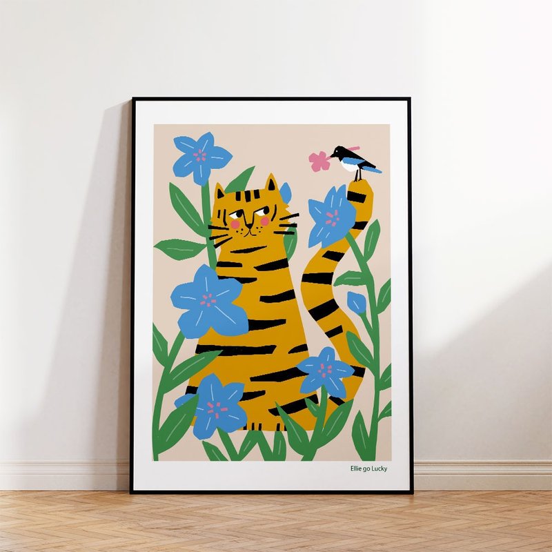 艺术印刷品/韩国吉祥虎与喜鹊/插画海报 A3,A2 - 海报/装饰画/版画 - 纸 
