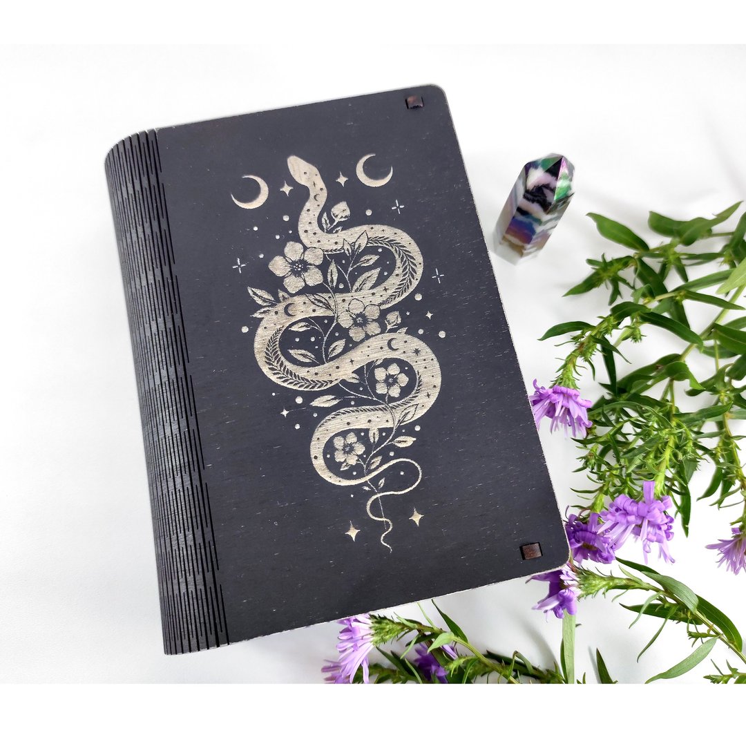 Witch tarot card box, Tarot deck storage, Witchy snake box, Wicca gift - 收纳用品 - 木头 