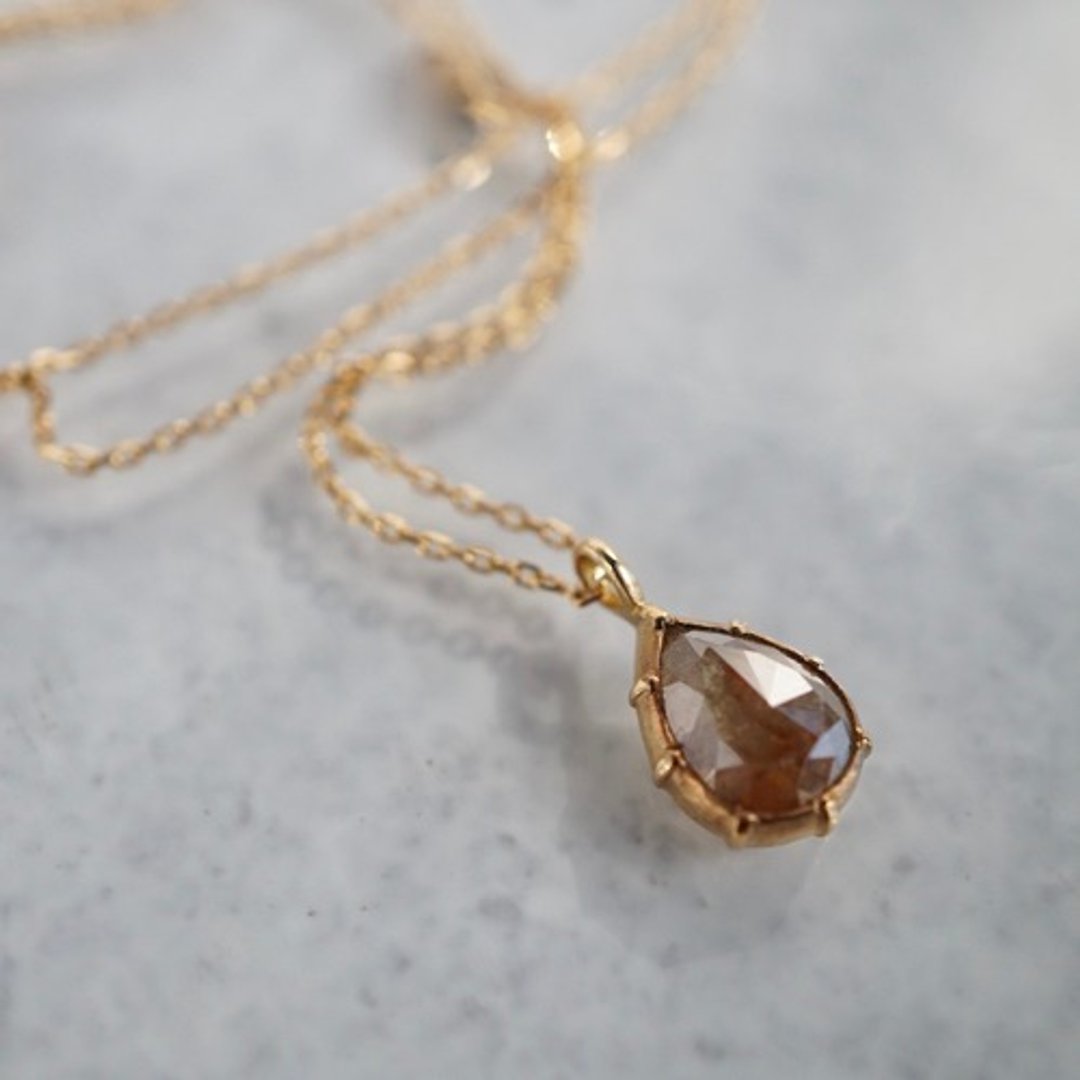 K18 Rose cut diamond pendant [OP702K18YG] - 项链 - 其他金属 