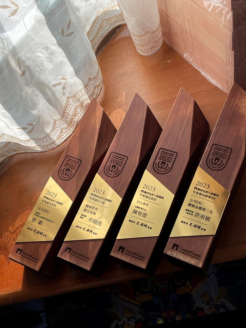 订制款【定制化】奖牌 / 奖杯 / 奖座 / 金属板 / 复合奖杯 / 手 - 其他 - 木头 咖啡色