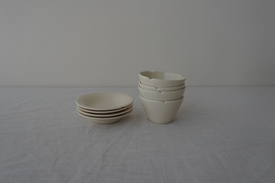 切花小杯组 - 茶具/茶杯 - 瓷 白色