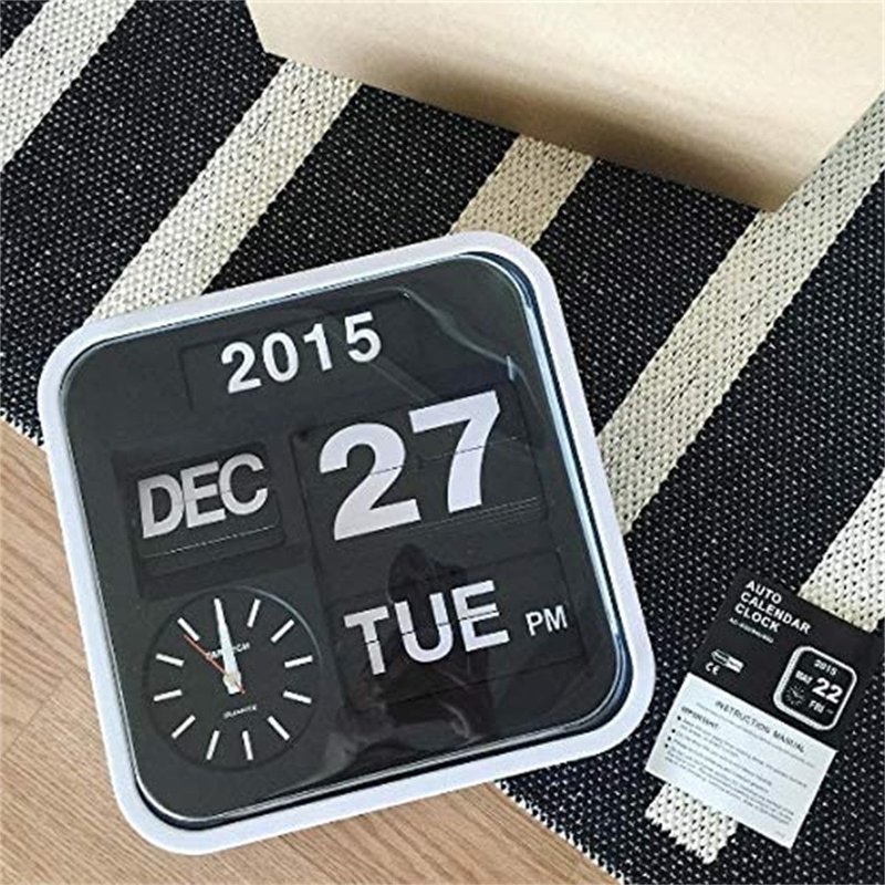 台湾Fartech华奇智能翻页钟32cm中号英文经典客厅机械翻牌钟表 - 时钟/闹钟 - 塑料 