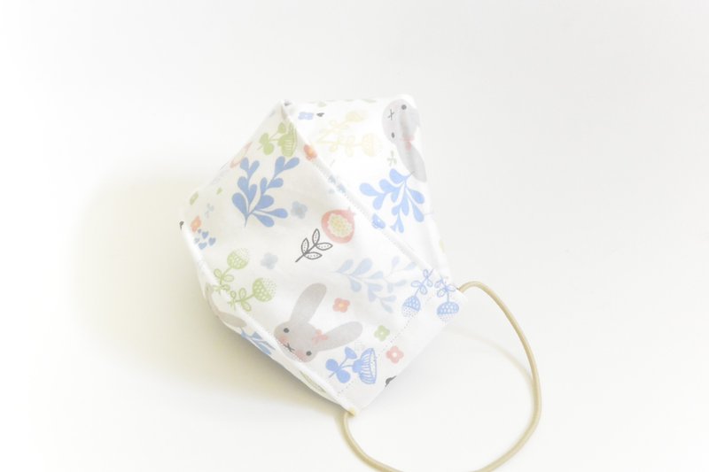 舟型口罩 - 兔子 - 口罩 - 棉．麻 白色