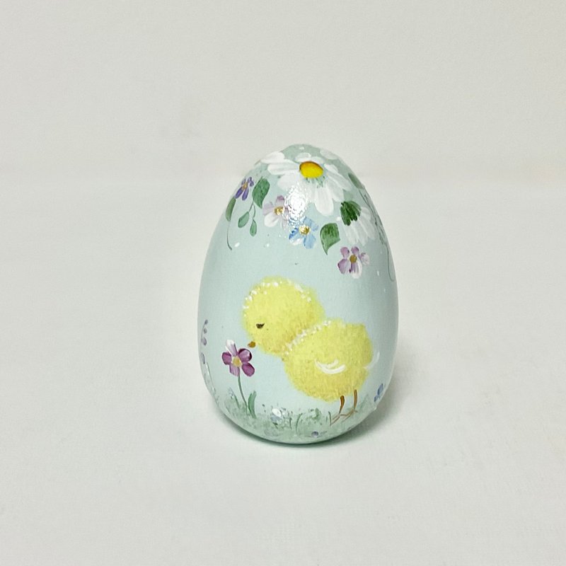 手绘木制复活节彩蛋和小鸡 - 其他 - 木头 蓝色