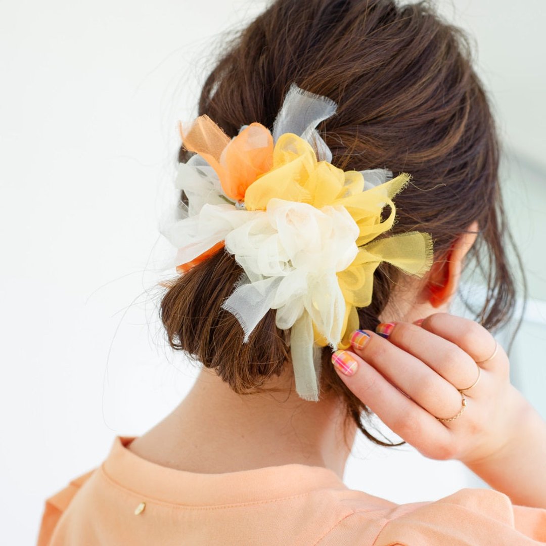 Poppy | Colorful blooming scrunchie - 发饰 - 聚酯纤维 橘色