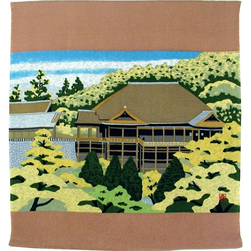 【绝版】京都风吕敷包巾-井堂雅夫 二巾-清水寺(缩缅) - 摆饰 - 棉．麻 