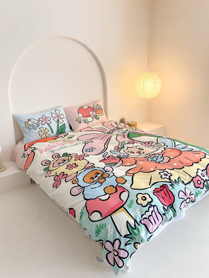 花丛仙子100%棉可爱少女粉色宿舍寝具床上四件套 - 寝具 - 棉．麻 多色