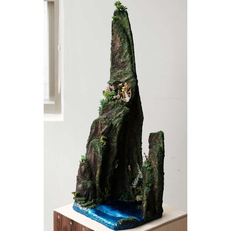景观摆饰 山壁海岸模型 玄关饰品 山水模型 定制化场景 山海秘境 - 摆饰 - 水泥 灰色