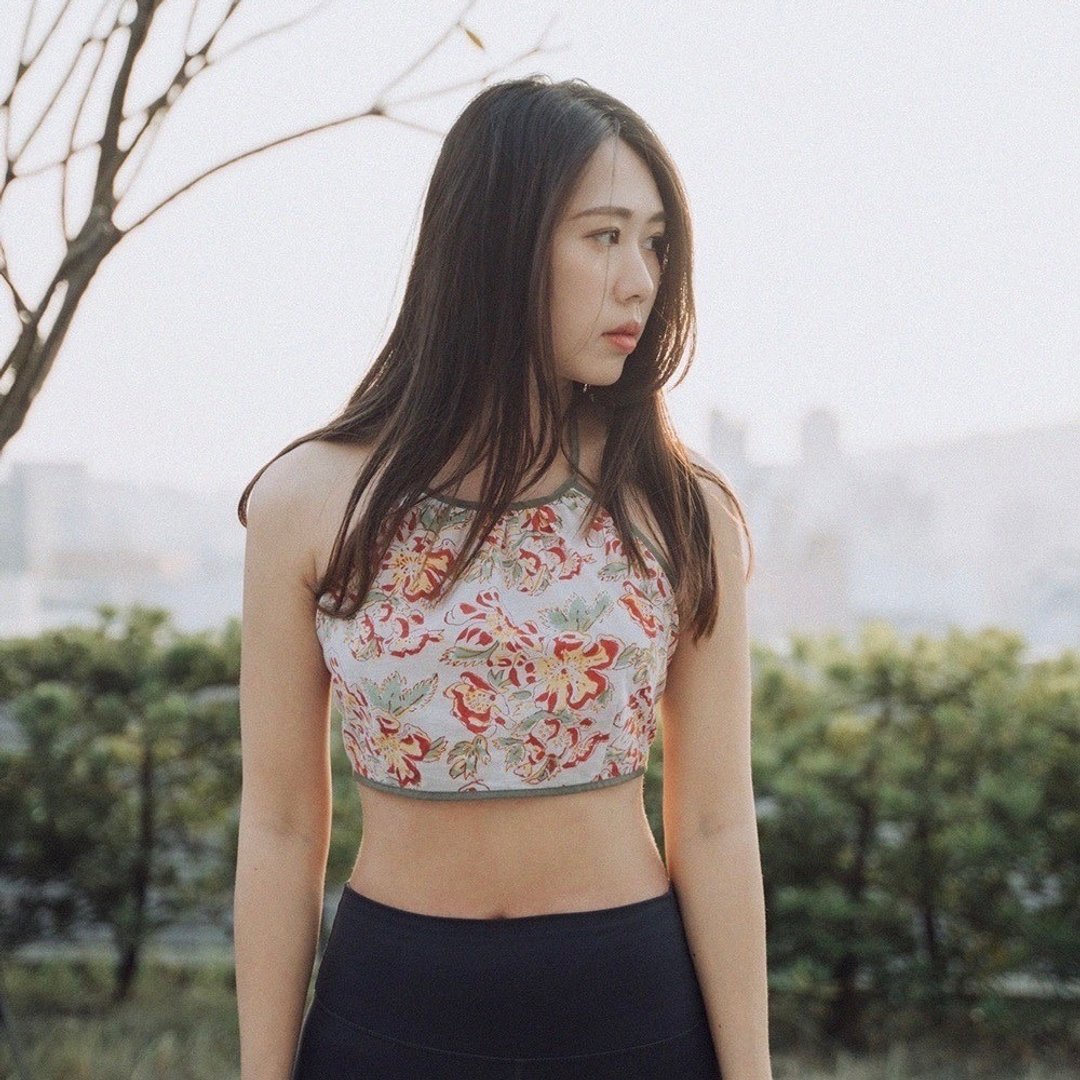 【手作设计·台湾制】印度盖染布/山系 - 春映扶桑绑带肚兜 - 女装背心 - 棉 白色
