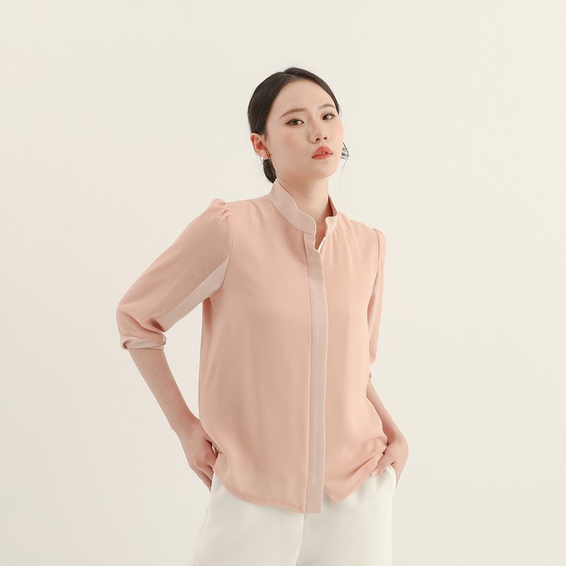 【经典原创】Hazy_朦胧拼接外套_CLO000_粉肤 - 女装上衣 - 聚酯纤维 粉红色