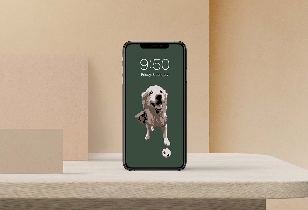 【 手机壁纸 】宠物 肖像 似颜绘 ( 净利捐出 ) - 电脑手机桌布/贴图/App 图示 - 其他材质 卡其色
