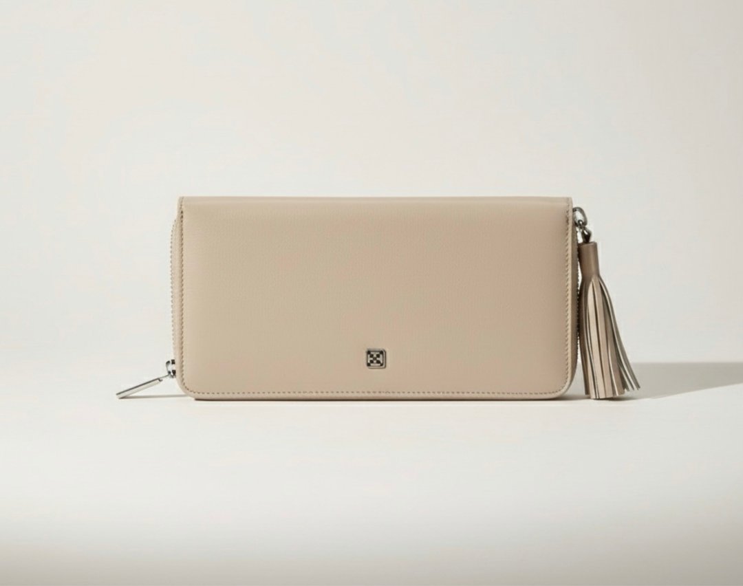 Tosca | Tassel Wallet (流稣银包) 杏色 真皮/长钱包/皮夹/钱包 - 皮夹/钱包 - 真皮 