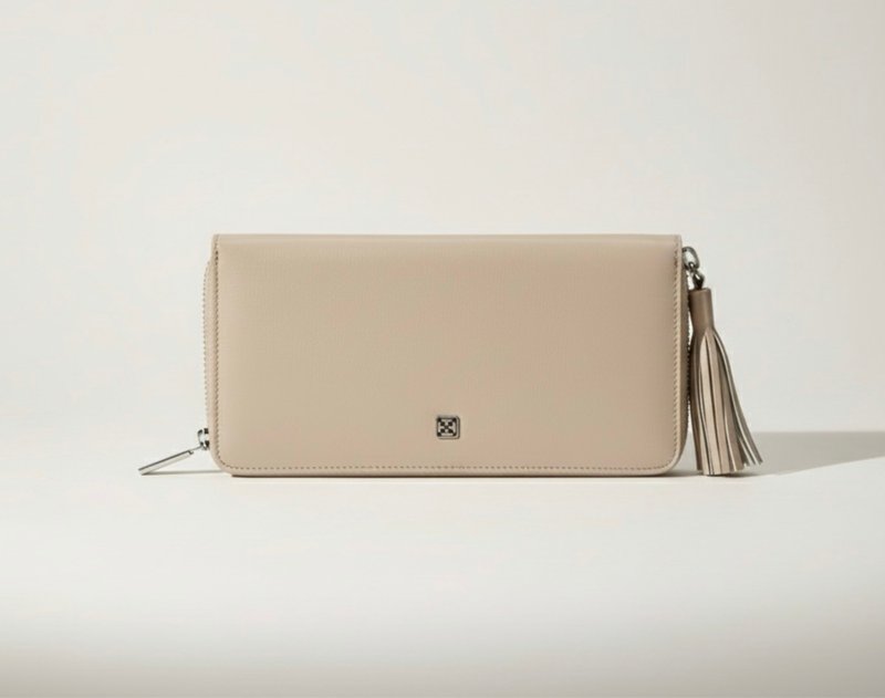 Tosca | Tassel Wallet (流稣银包) 杏色 真皮/长钱包/皮夹/钱包 - 皮夹/钱包 - 真皮 