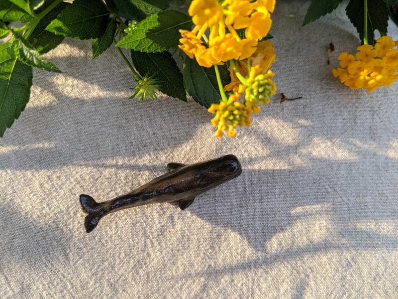 鲸生鲸世-手捏陶抹香鲸(小) - 摆饰 - 陶 黑色