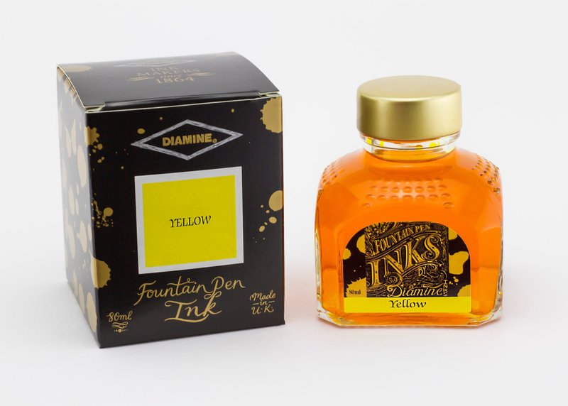 Diamine 黄色钢笔墨水 - 墨水 - 玻璃 黄色