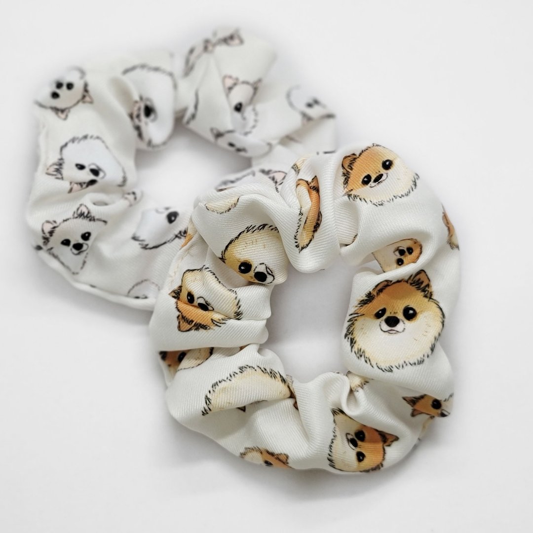 博美犬 2毛色 宠物图样发圈 多宠物图样 大肠圈 发饰 发束 - 外出包 - 聚酯纤维 多色