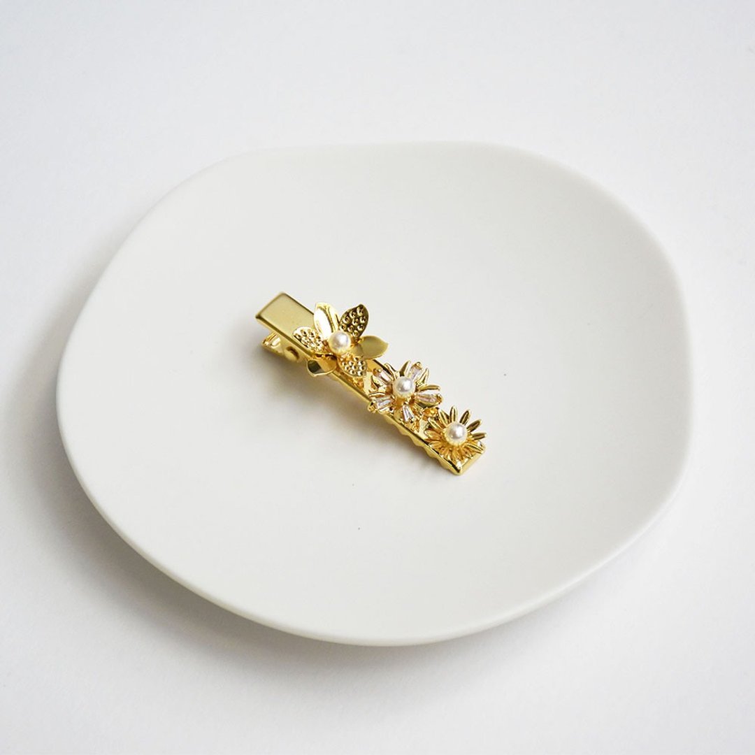 【春夏新品】盛夏的花朵珍珠发夹 - 发饰 - 珍珠 紫色