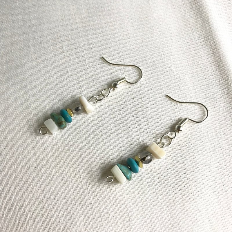 上杉采花 雅斯兰月光 角落故事 耳环 耳夹 项链 - 耳环/耳夹 - 宝石 蓝色