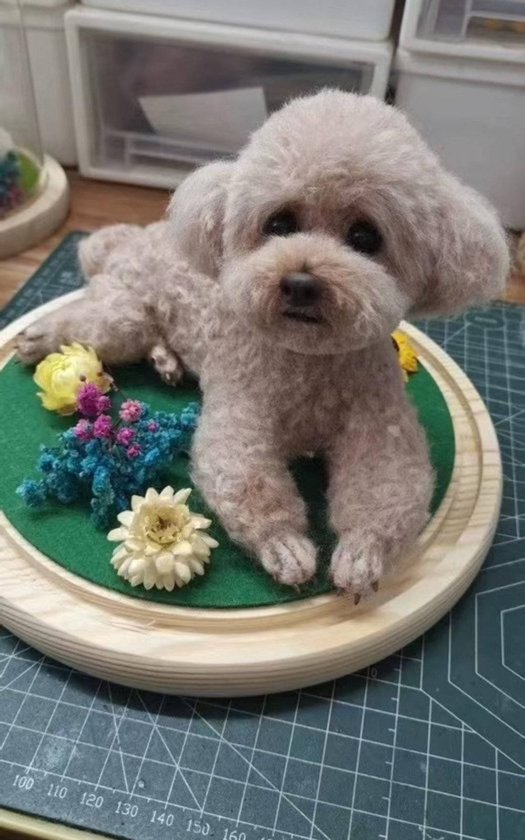 定制 逼真犬 毛孩 宠物 贵宾犬 羊毛毡 娃娃 似颜绘 纪念 狗狗 v4 - 玩具 - 羊毛 多色
