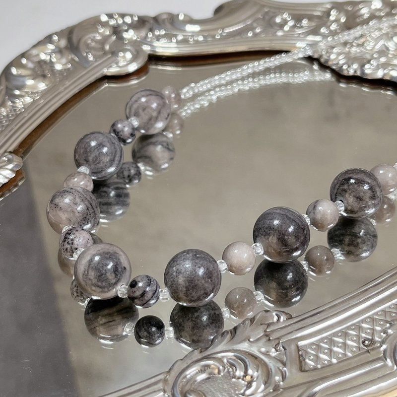 斑马石圆珠项链 - 项链 - 半宝石 