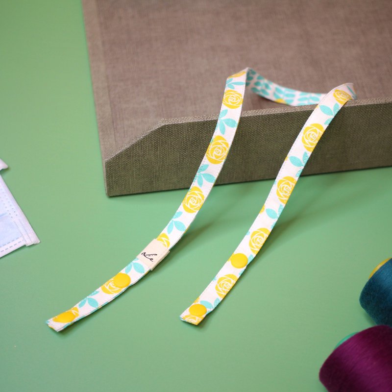 手工口罩挂带-金玫瑰 可爱防疫防丢挂绳 幼稚园开学季 - 口罩 - 棉．麻 多色