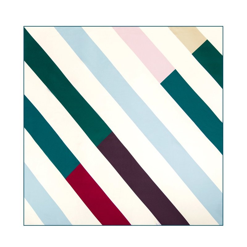 retar 彩色条纹原创桑蚕丝斜纹围巾披肩大小丝巾方丝真丝复古 - 丝巾 - 丝．绢 