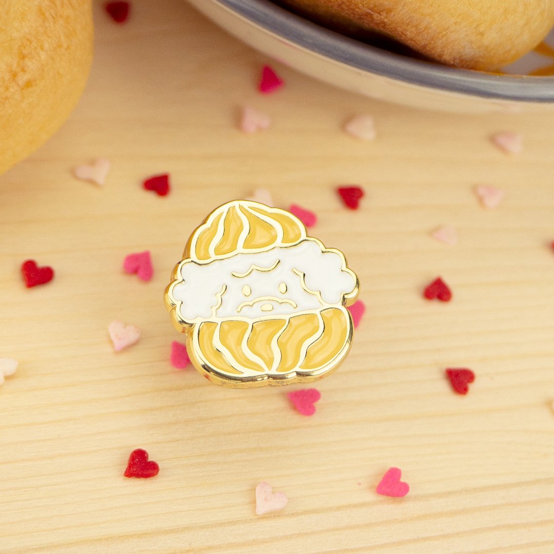 French Choux Poodle Enamel Pin - 胸针 - 其他金属 橘色
