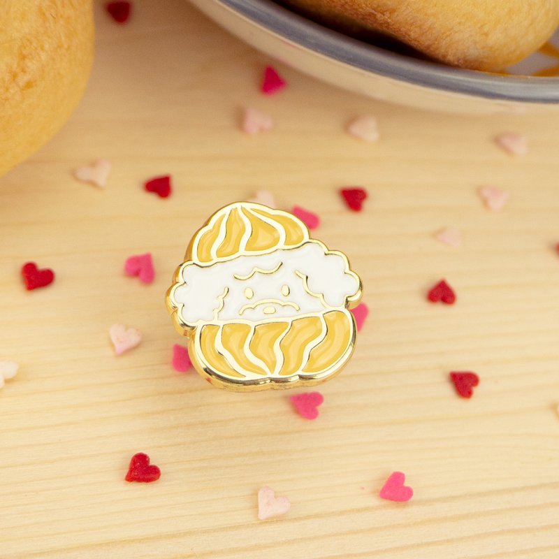 French Choux Poodle Enamel Pin - 胸针 - 其他金属 橘色