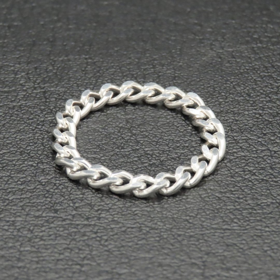 链戒 戒指 纯银 925 宽 3.8mm【可镌刻】极简 经典锁链 链条 纯银饰品 男女皆宜 - 戒指 - 纯银 银色