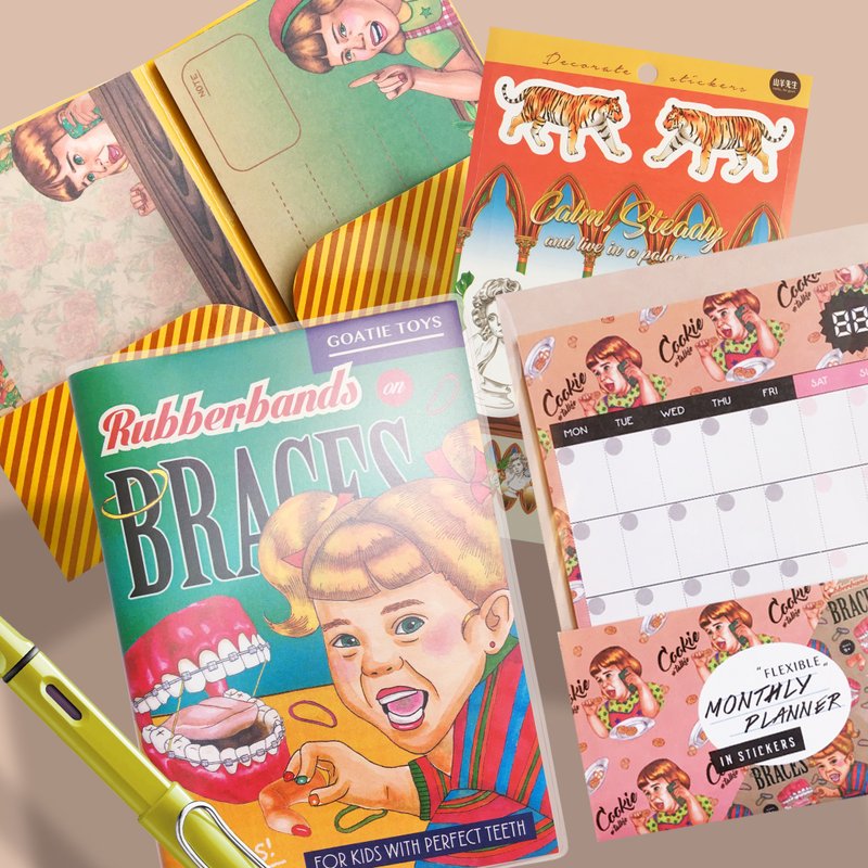 贵人不忘事小笔记组 - 笔记本/手帐 - 纸 卡其色