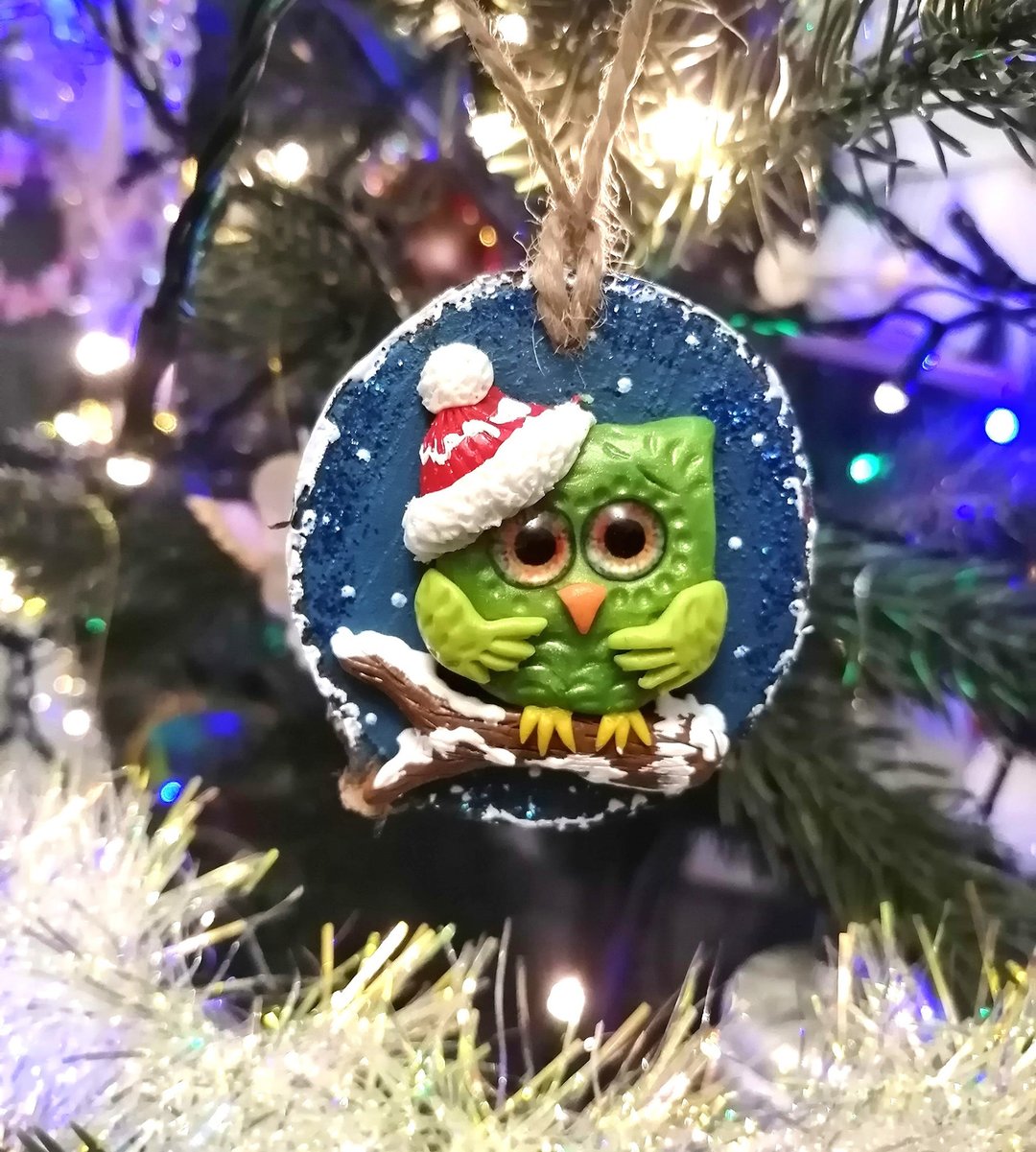 Christmas tree toy. Green fairy owl. - 桌游/玩具 - 其他材质 多色
