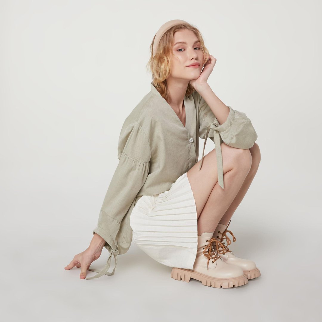 BOW WRIST BLOUSE - 女装上衣 - 棉 