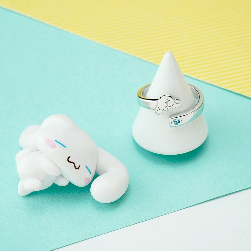 布丁狗喜拿好朋友系列-趴趴大耳狗纯银戒指 - 戒指 - 纯银 银色