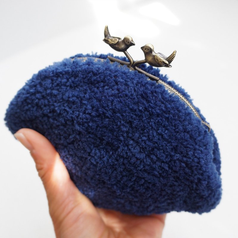 Ba-ba handmade Crochet pouch No.C1651 - 化妆包/杂物包 - 其他材质 蓝色
