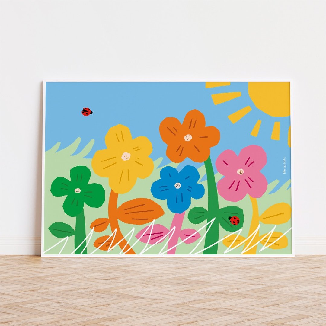 艺术印刷品/微笑花朵/插画海报A3,A2 - 海报/装饰画/版画 - 纸 
