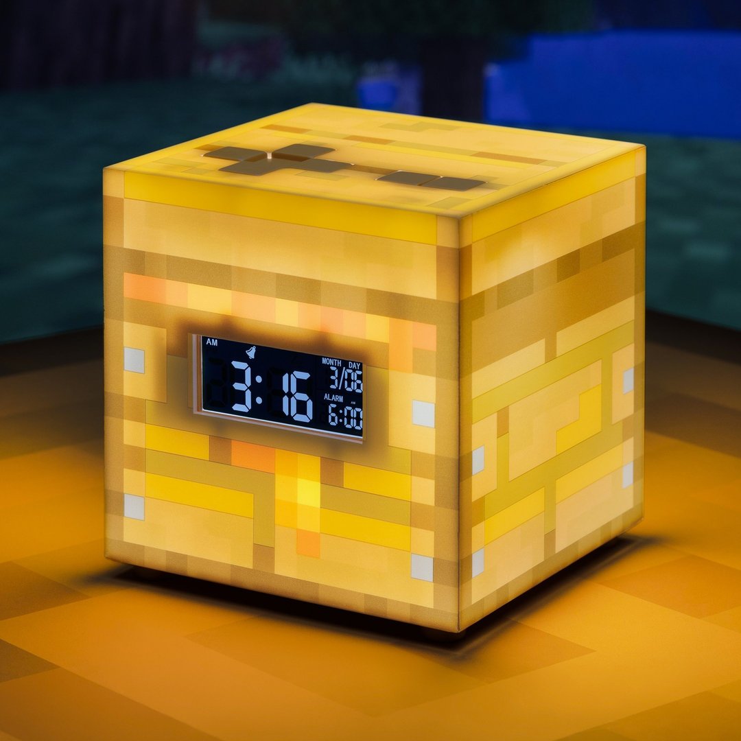 【英国空运】官方授权Minecraft 蜂巢二合一电子闹钟夜灯 - 时钟/闹钟 - 塑料 橘色