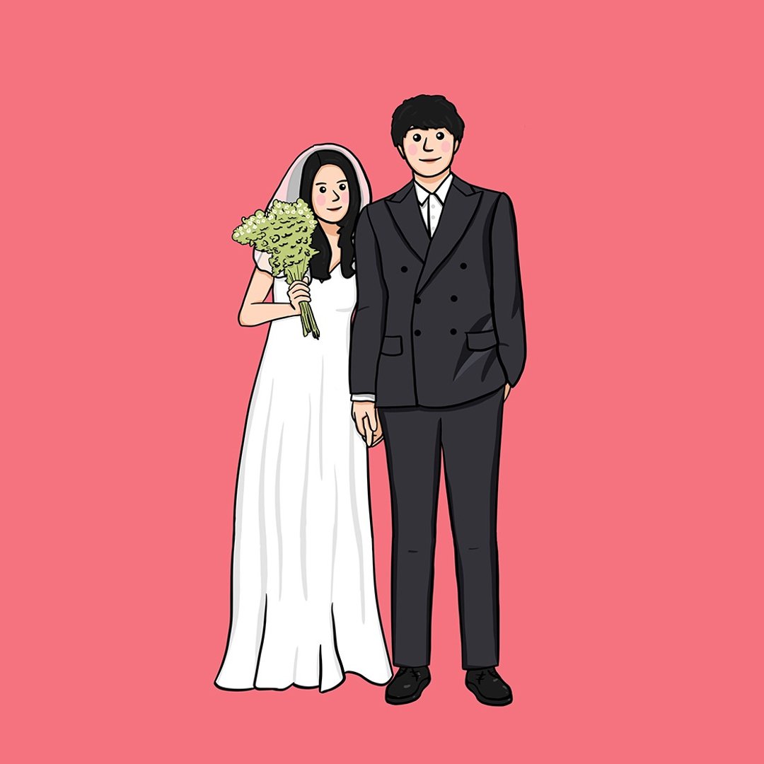 定制化人像似颜绘 婚纱插画 婚礼双人画像 下单前请联系设计师 - 喜帖 - 其他材质 多色