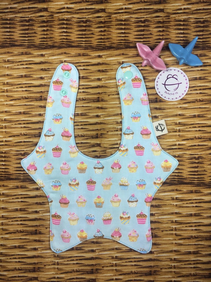 就爱蛋糕星星口水巾围兜 - 围嘴/口水巾 - 棉．麻 蓝色