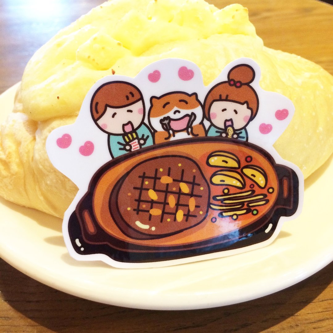 牛排の防水贴纸 (M) 行李箱 安全帽 适用 Waterproof stickers - 贴纸 - 防水材质 
