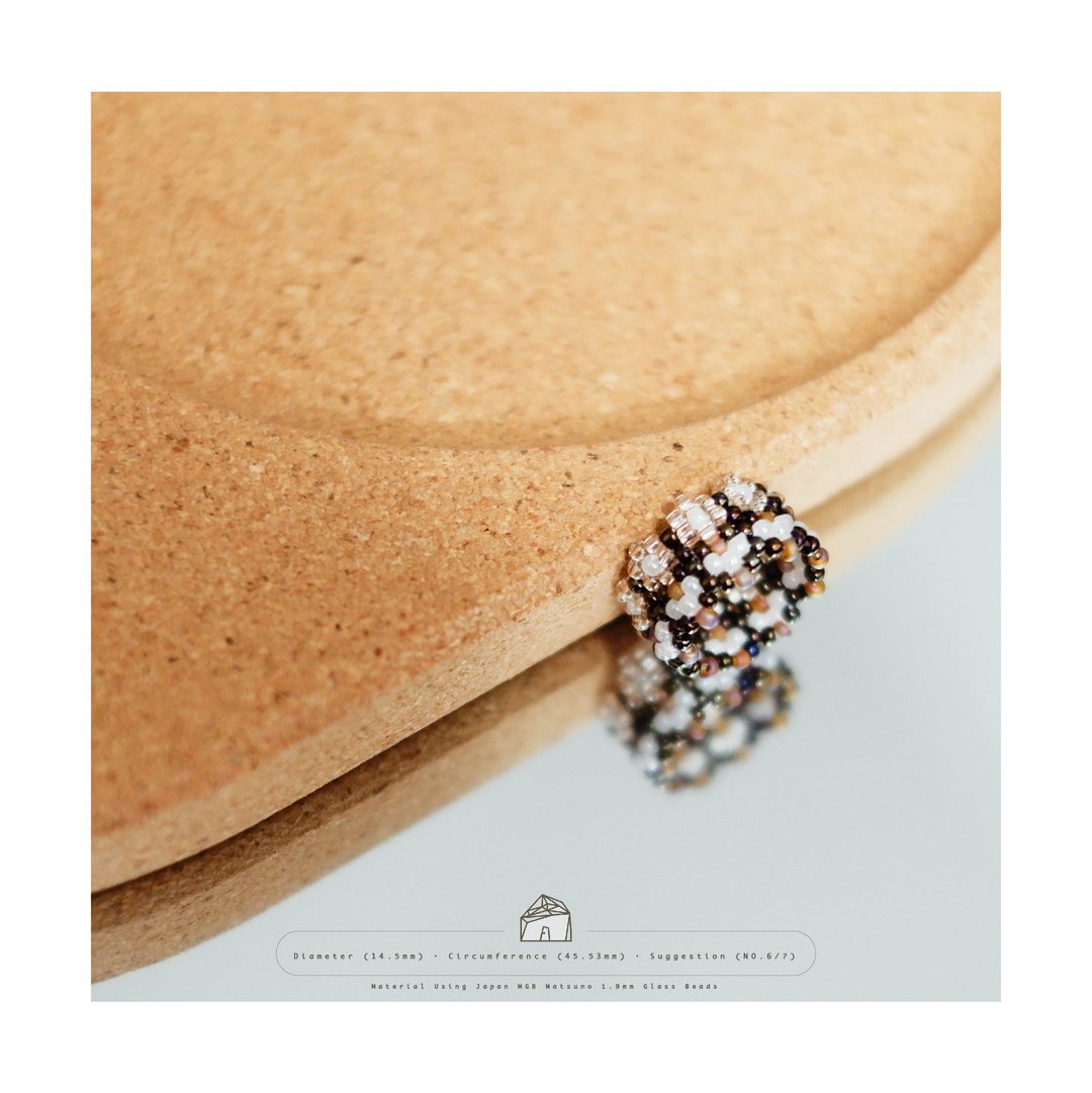 温室花戒 | Beaded Flower Ring - 戒指 - 玻璃 多色