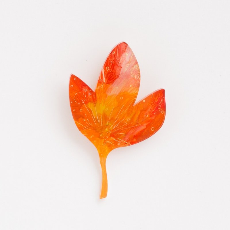 Picture of brooch [leaf] - 胸针 - 压克力 橘色