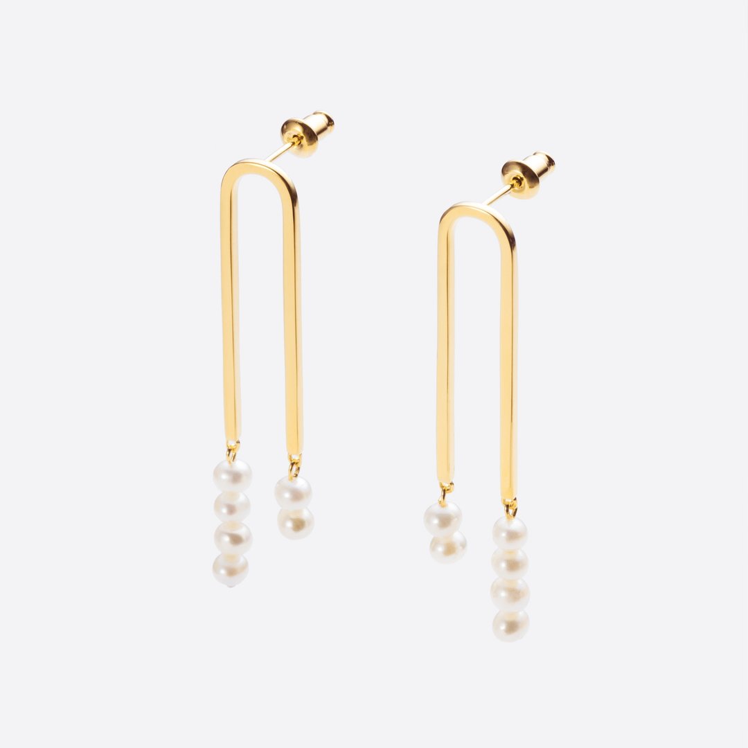 气质简约 / Uma earrings 一对 - 耳环/耳夹 - 其他金属 金色