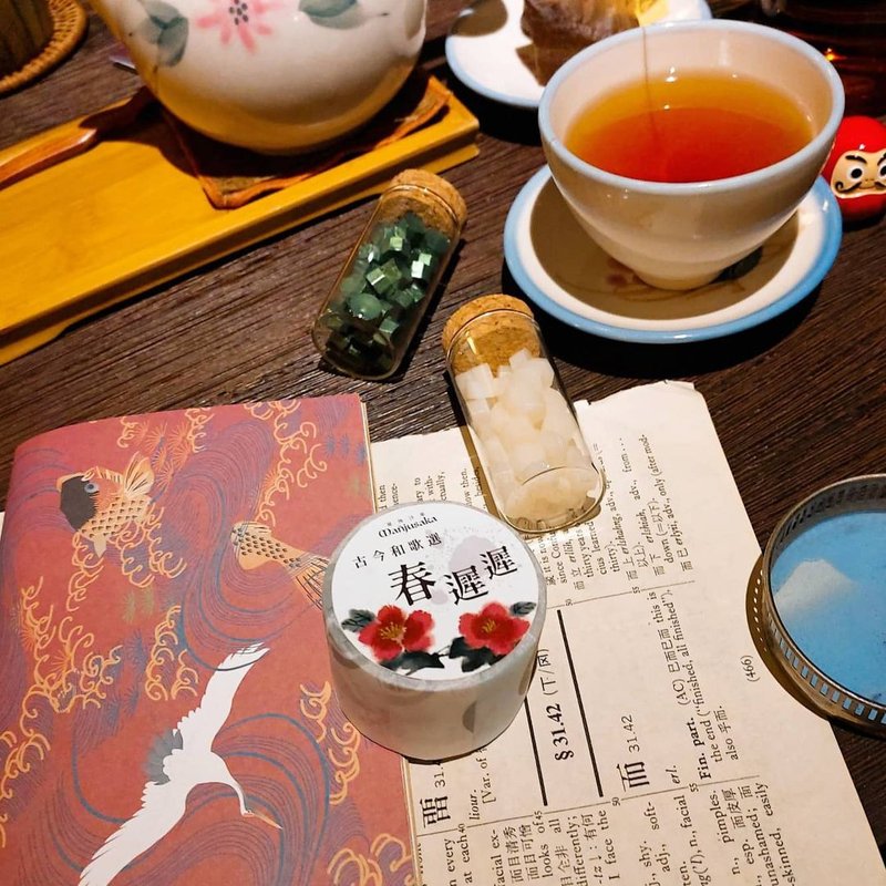 古今和歌选【春迟迟】透明雾面PET纸胶带 - 纸胶带 - 塑料 