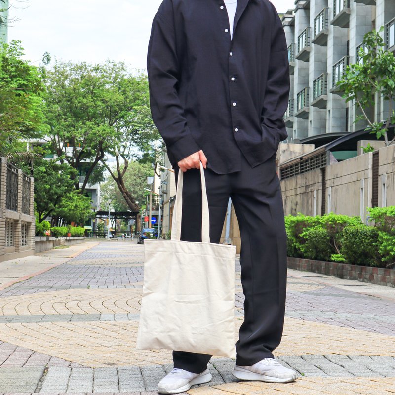 极简风米白帆布袋 - 手提包/手提袋 - 棉．麻 白色