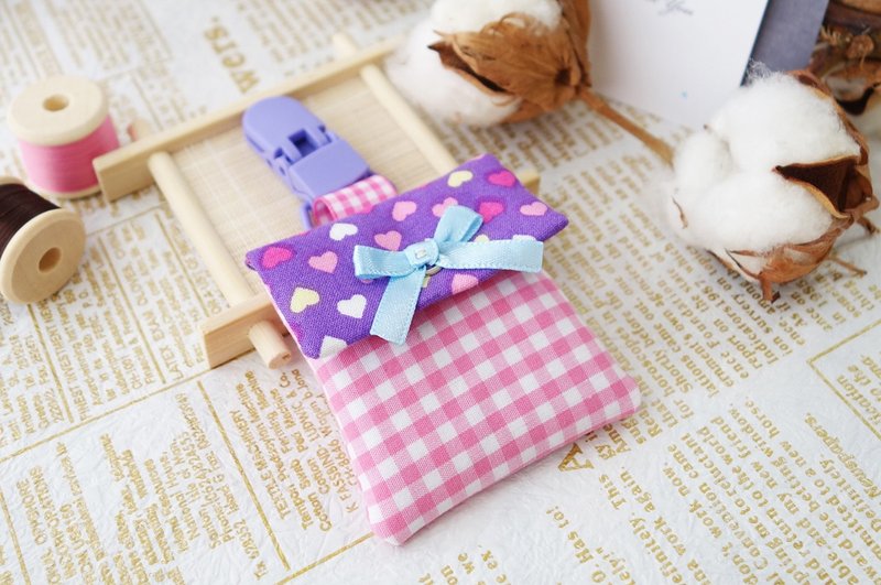 紫色爱心平安符袋 幸运袋 护身符 香火 明unicorn 吉祥月 御守 - 零钱包 - 棉．麻 紫色