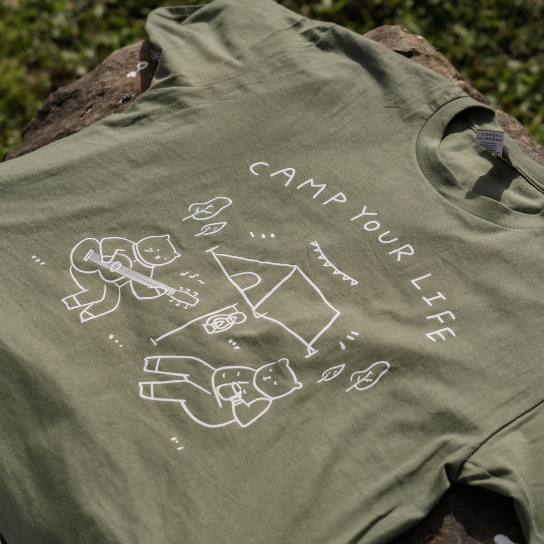 【Camp your lifex舒服棉T】生日礼物/情人礼物/可爱礼物 - 女装 T 恤 - 棉 绿色