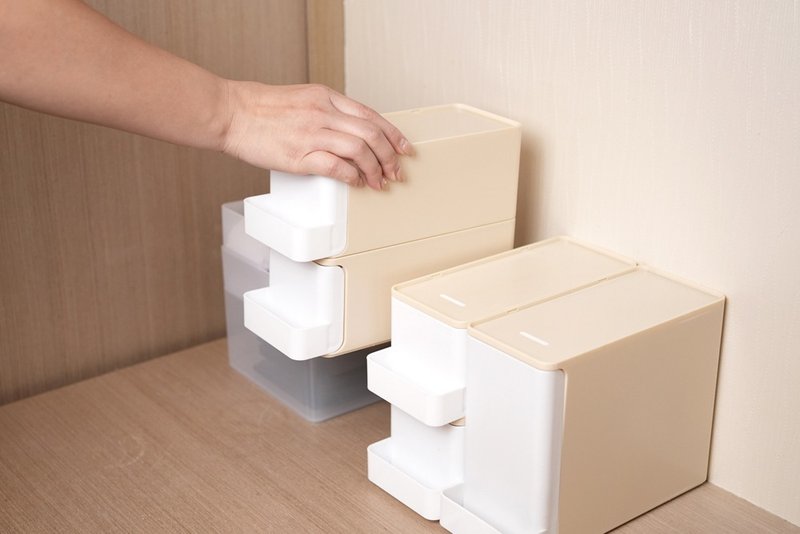 【O-Life】桌面可堆叠抽屉盒 (大款) - 收纳用品 - 塑料 白色