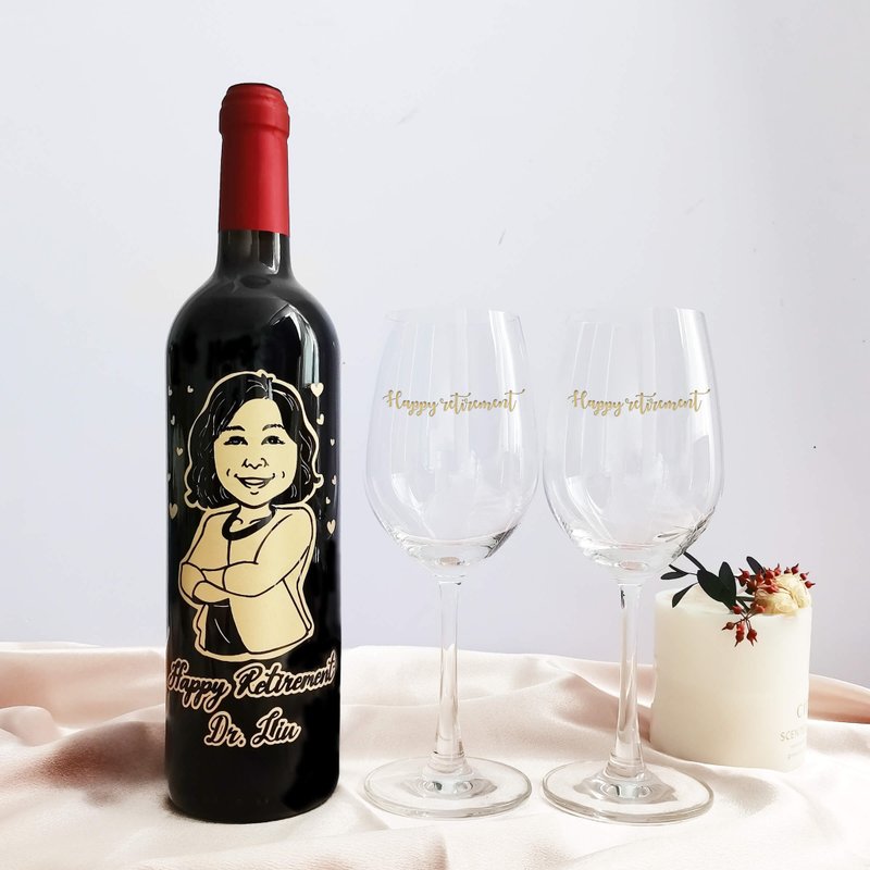 定制化红酒人像雕刻套装—订制红礼物套装 荣休 升职礼物 礼物 - 酒类 - 玻璃 